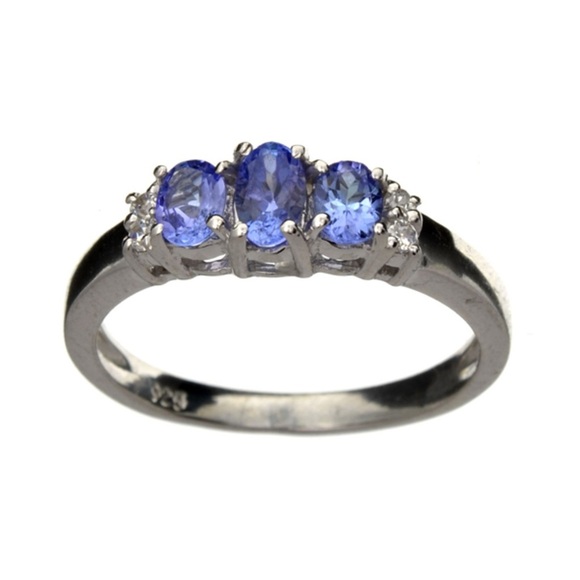 Appraisal $1,300: Trinity Tanzanite and Topaz Platinum Over Sterling Silver Ring - Picture 1 of 3